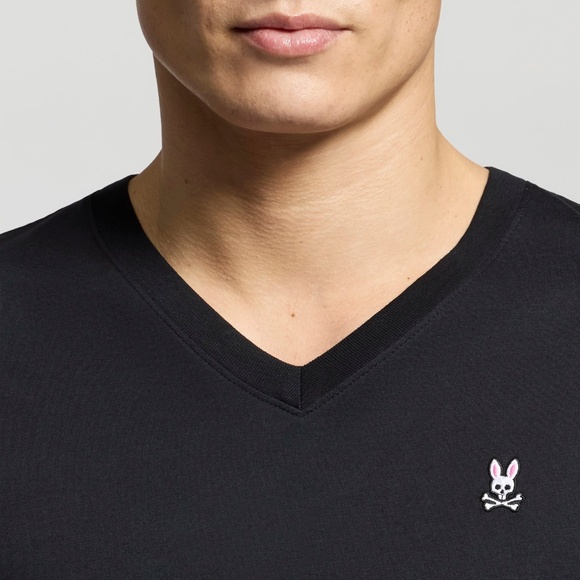 Psycho Bunny Men's Classic V Neck S/S T-Shirt Size Medium Light Blue - Picture 6 of 8